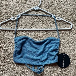 Whitefox Boutique Cross My Mind Top Blue Marle